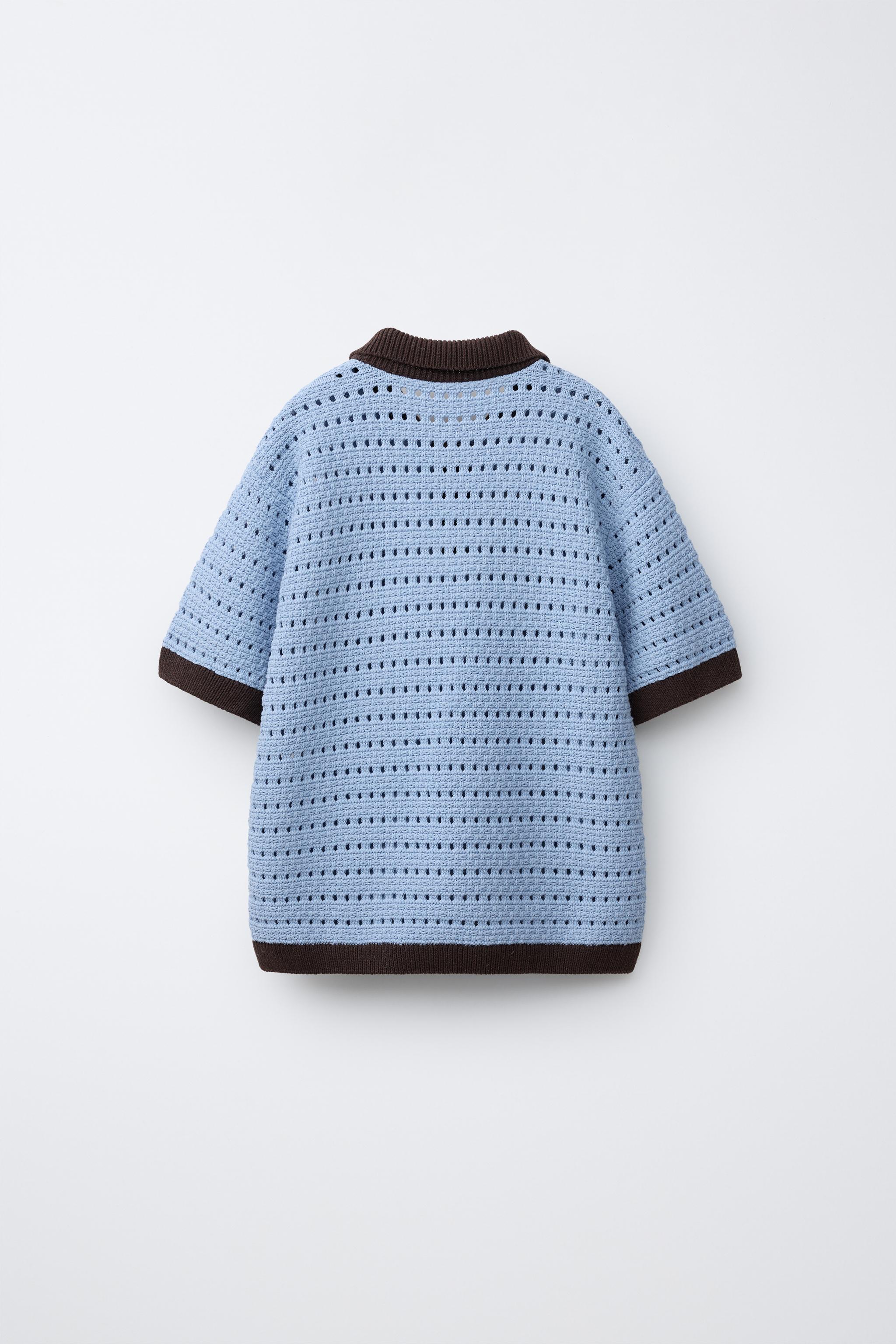 CROCHET KNIT POLO SHIRT